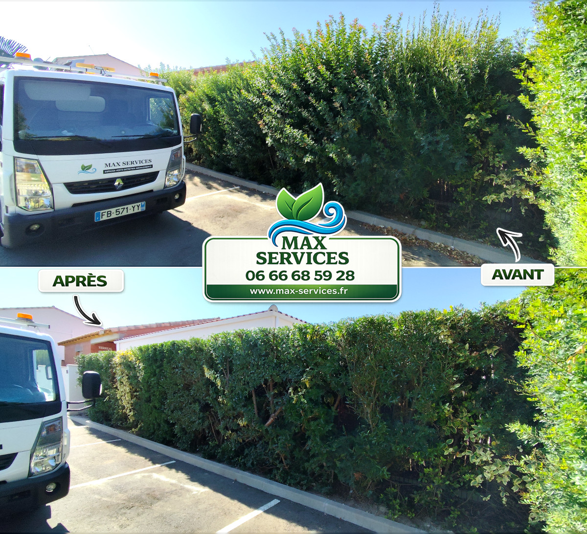 Taille d'entretien de haie · Entretien espace vert · à Nissan-lez-Enserune (34440) par Max Services